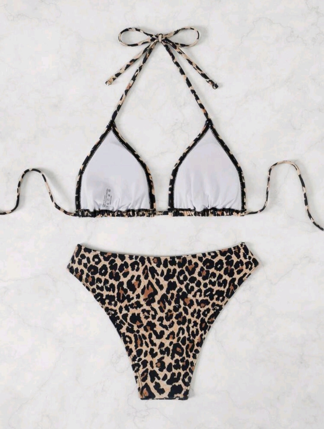 Trendy 2 Pieces Triangle Leopard Bikini