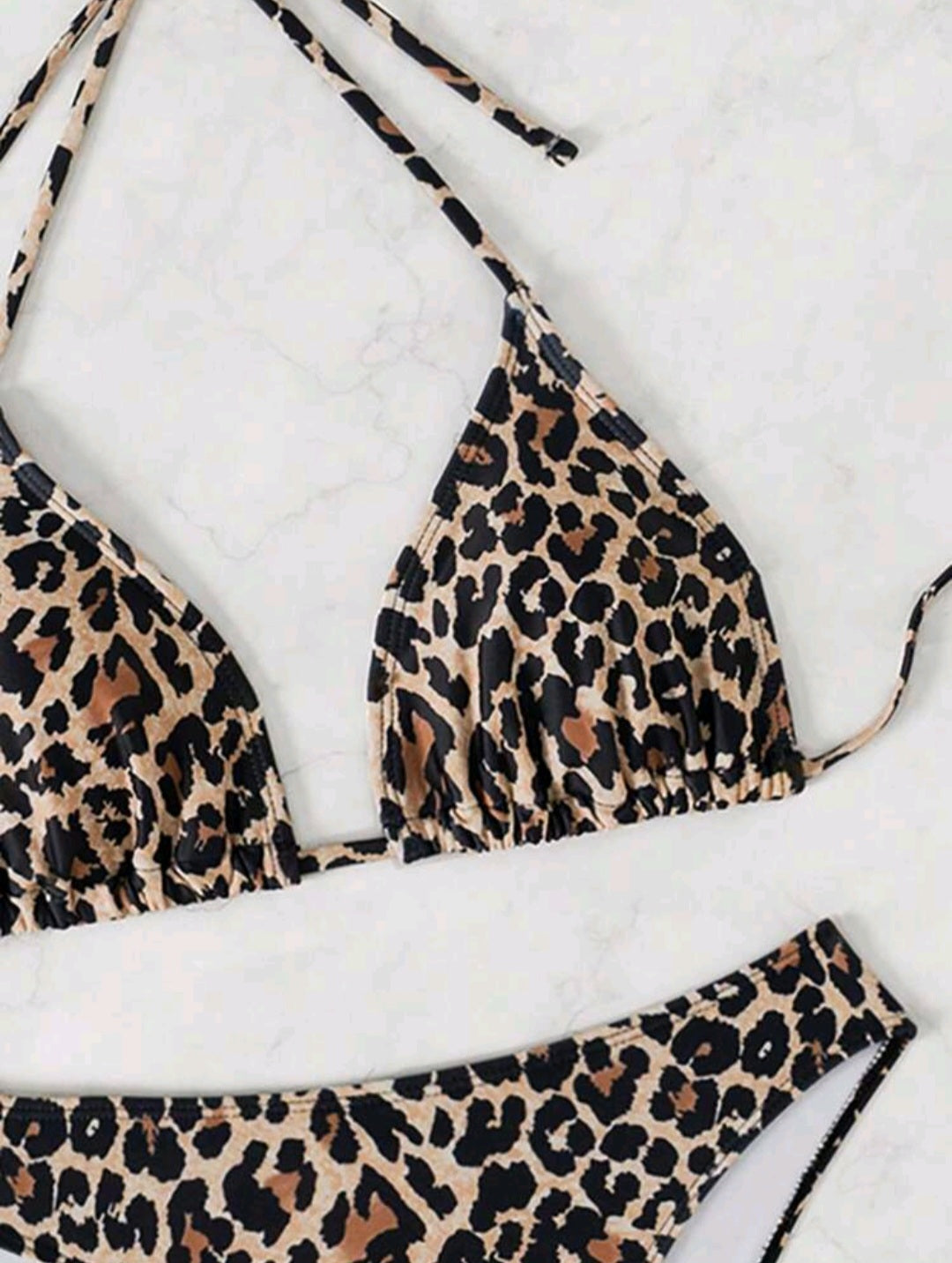 Trendy 2 Pieces Triangle Leopard Bikini