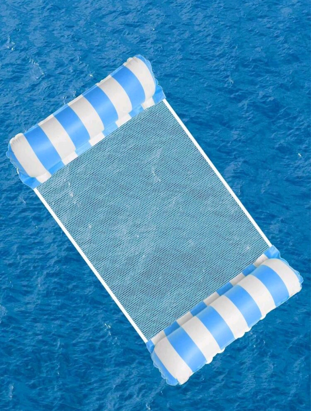 Inflatable Pool Float - Light Blue- Hammock, lounge chair, mesh bed - One Size