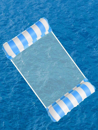 Inflatable Pool Float - Light Blue- Hammock, lounge chair, mesh bed - One Size