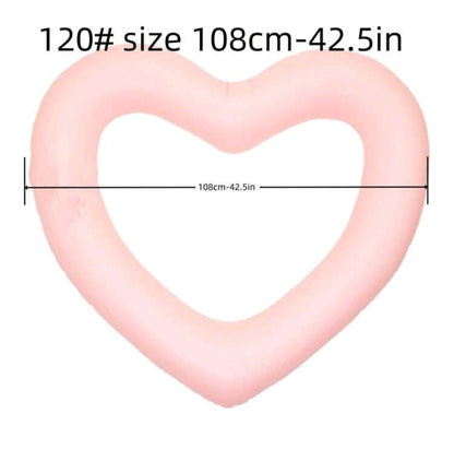 Pink Heart Shaped Inflatable Swimming Ring - Essential for Summer Outdoor Beach and Pool