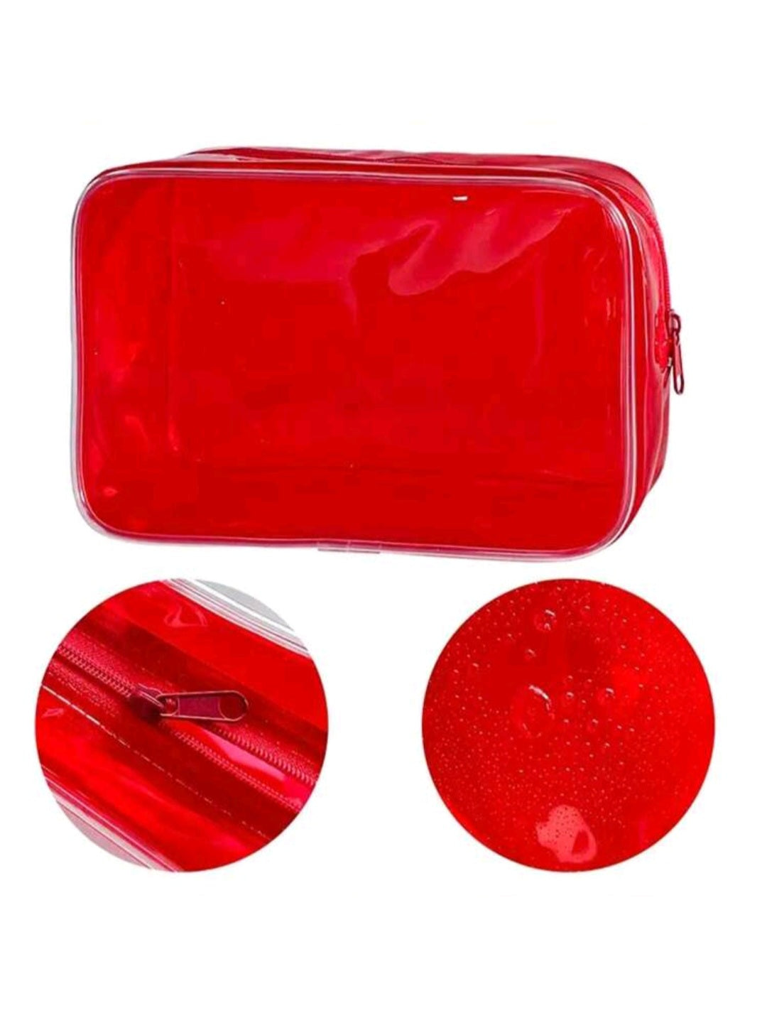 Makeup Bag - Solid Color Transparent Storage Bag - Vacation Organizer - Cosmetic Bag