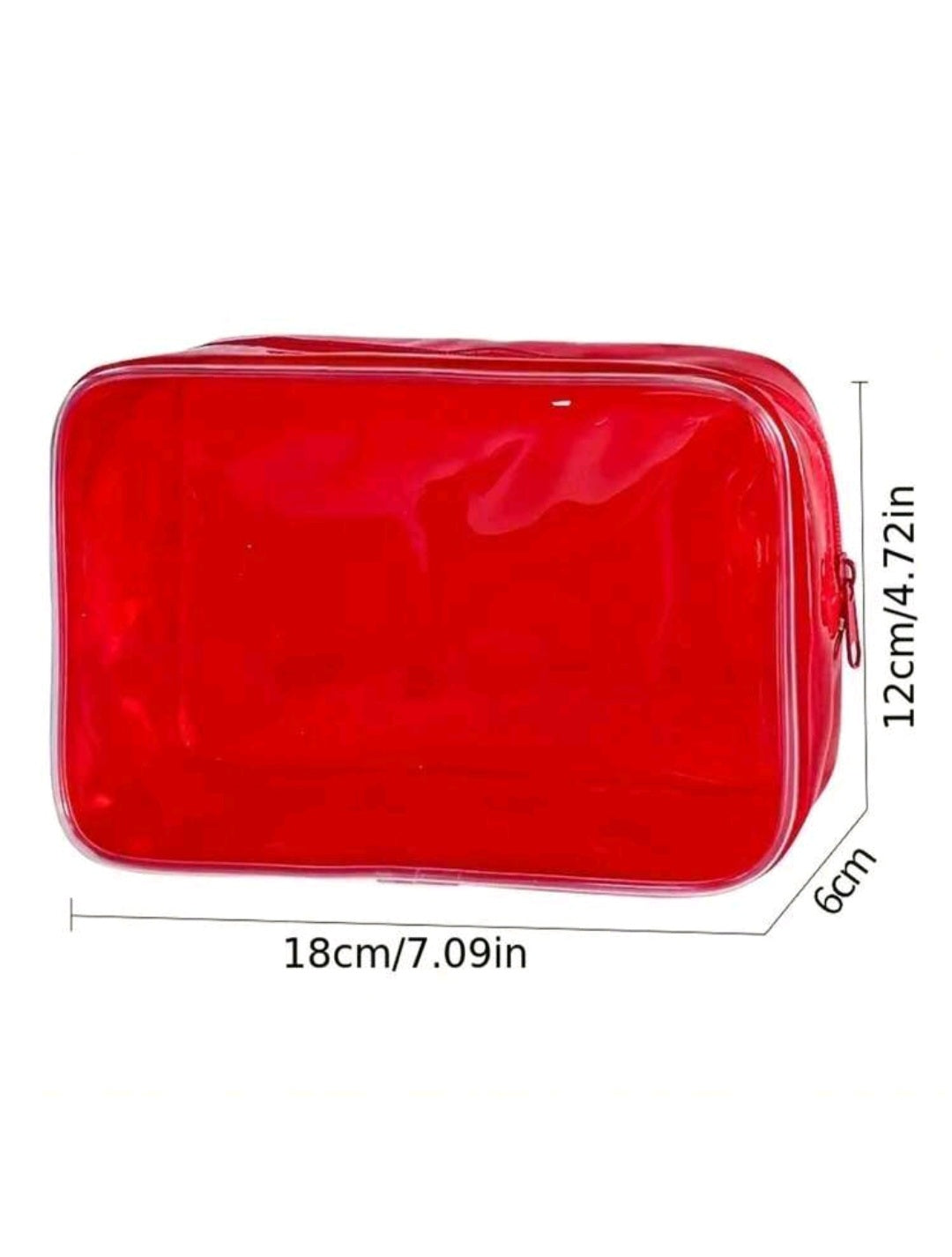 Makeup Bag - Solid Color Transparent Storage Bag - Vacation Organizer - Cosmetic Bag