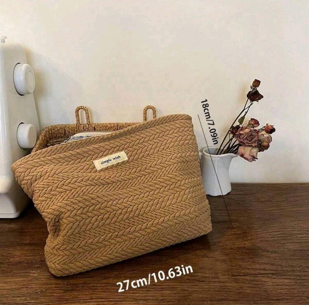 Woven Makeup Bag