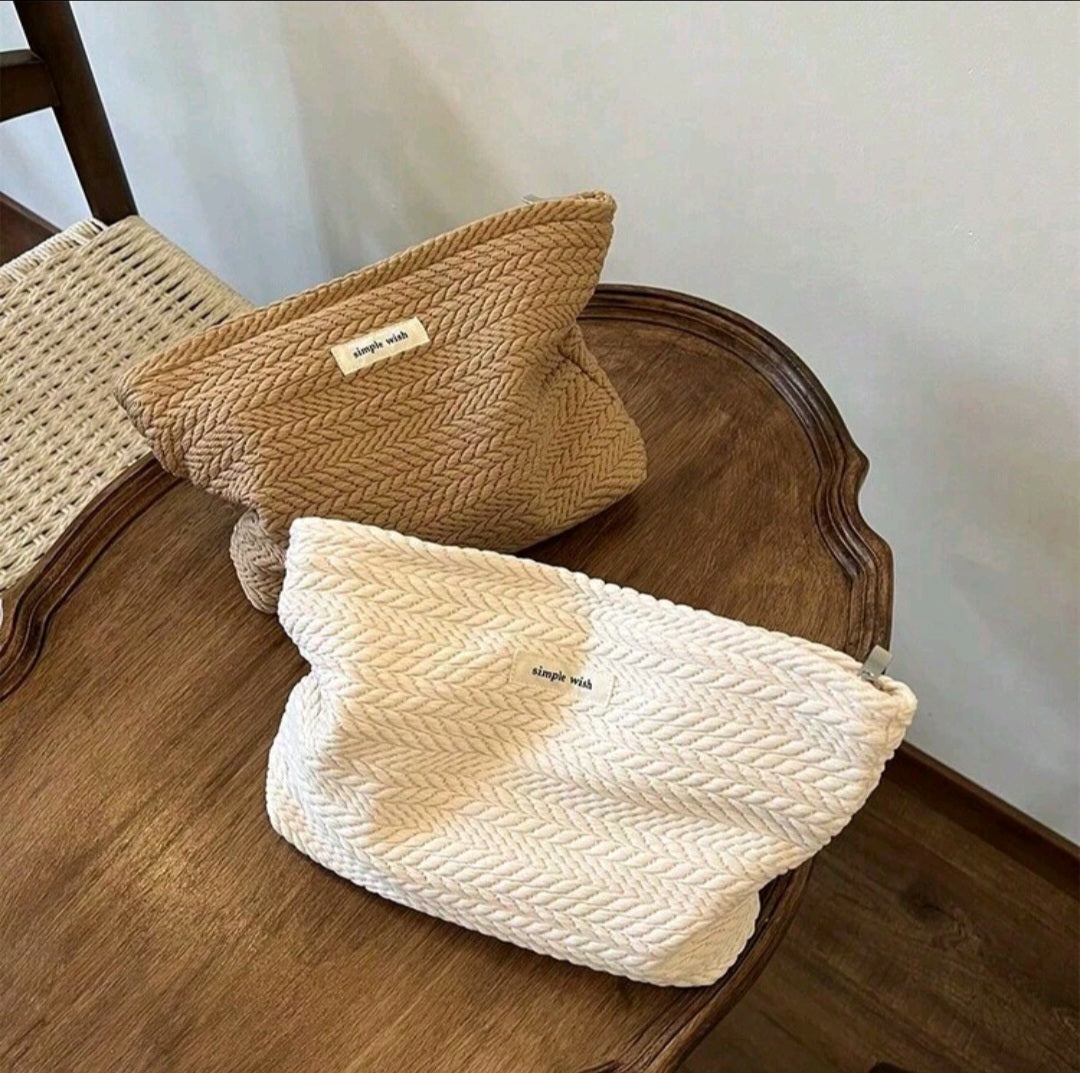 Woven Makeup Bag