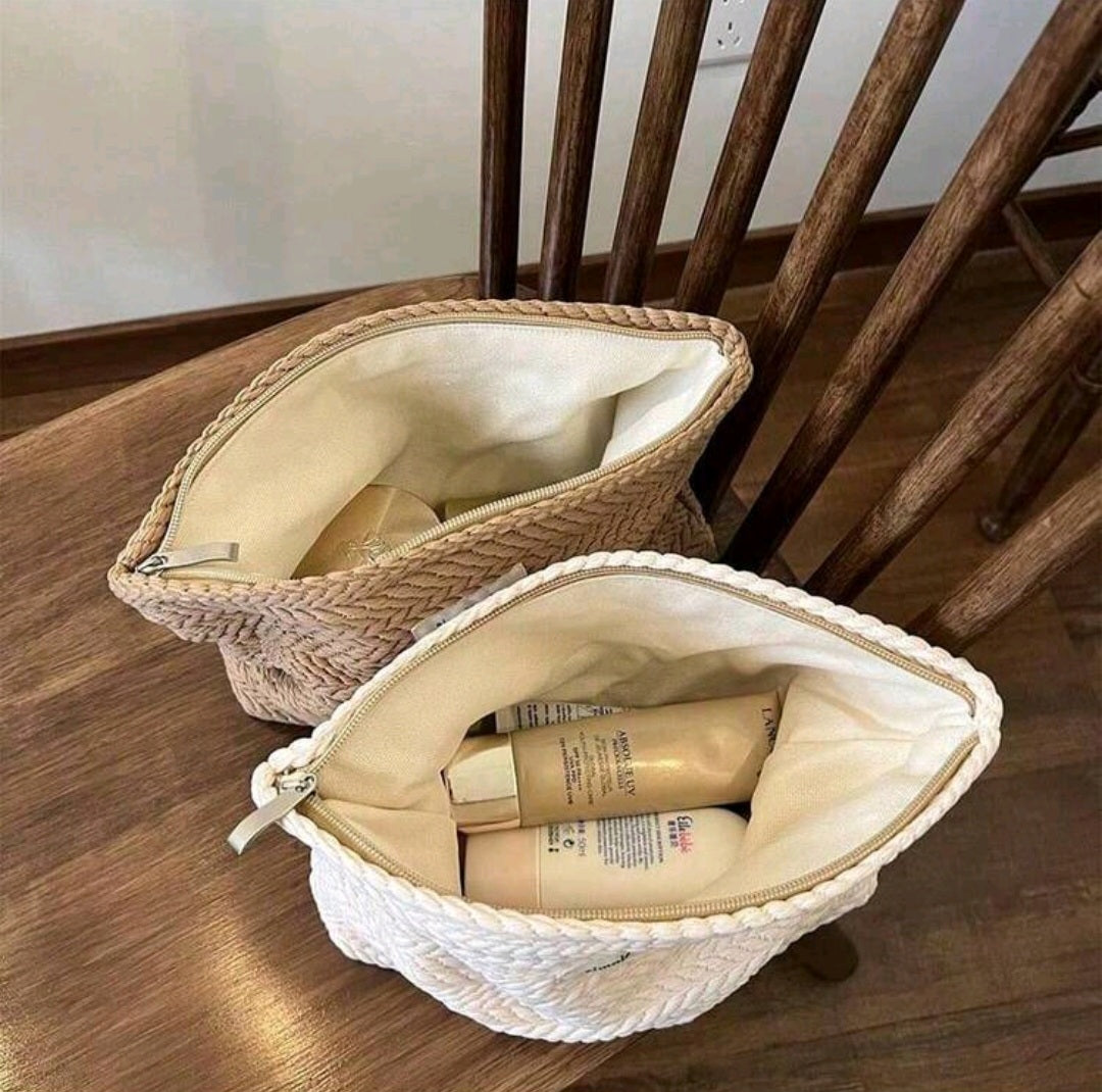Woven Makeup Bag