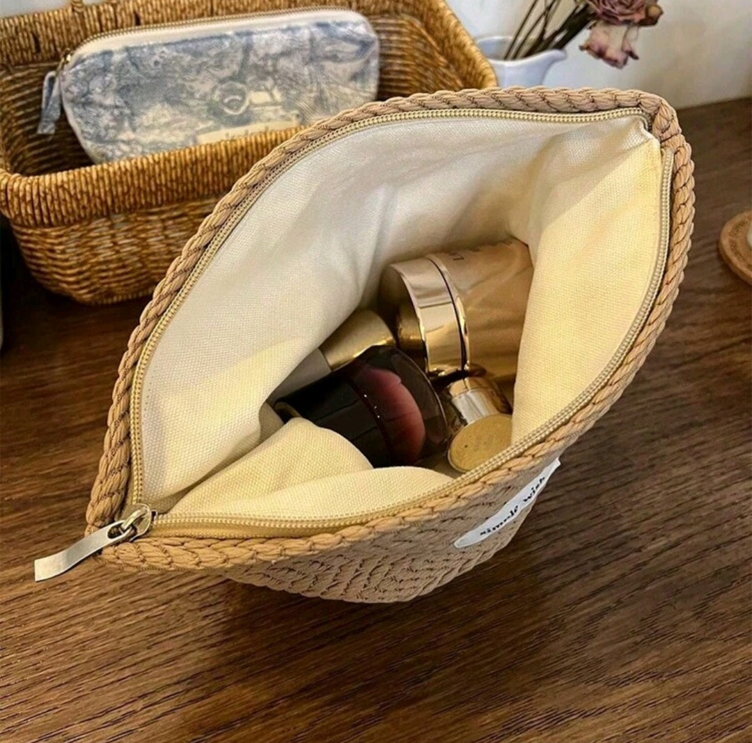 Woven Makeup Bag