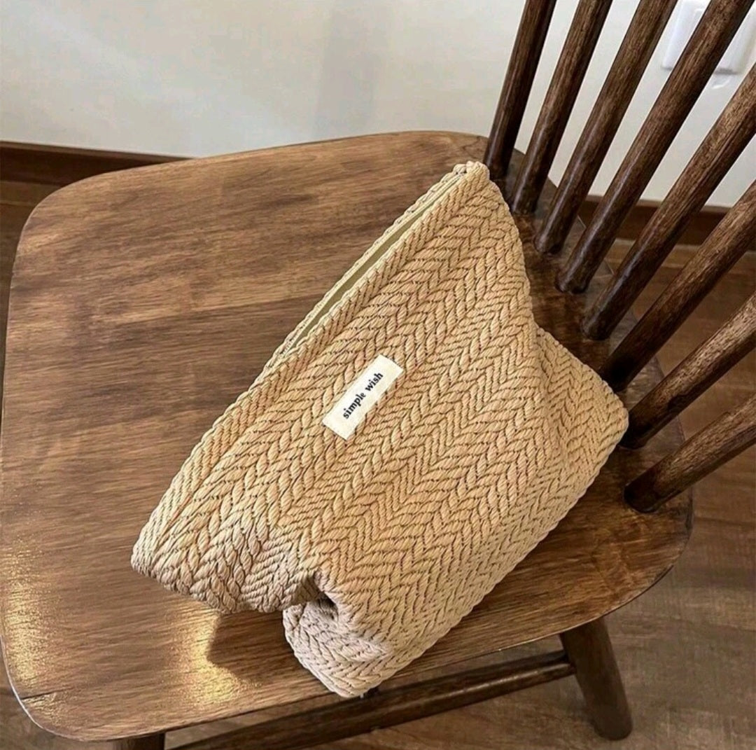 Woven Makeup Bag
