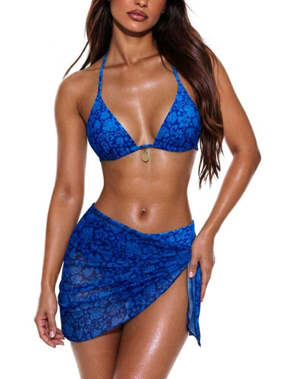3 Pieces Blue Swimwear