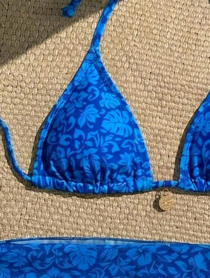 3 Pieces Blue Swimwear