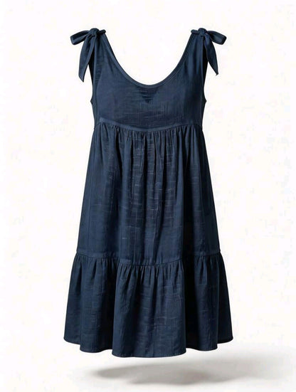 Beach Cover Up Dress - Navy & Black