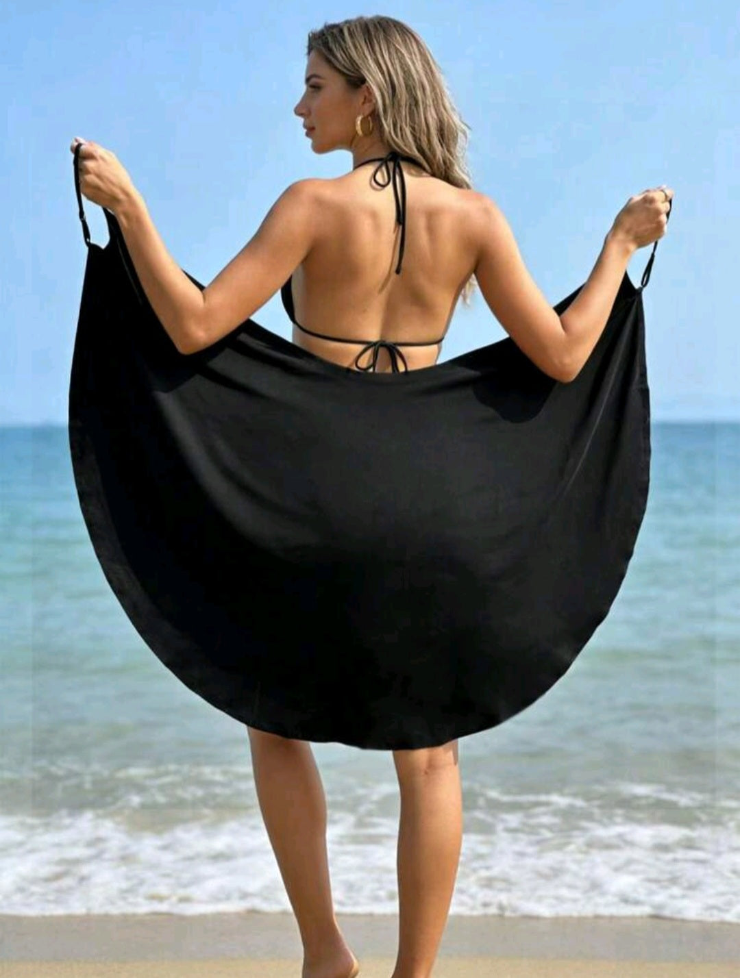 Trendy Criss Cross Cover Up- Black & White