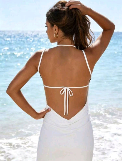 Trendy Criss Cross Cover Up- Black & White