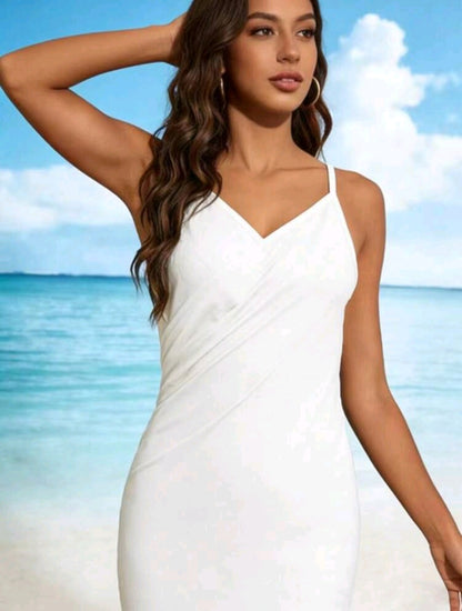 Trendy Criss Cross Cover Up- Black & White