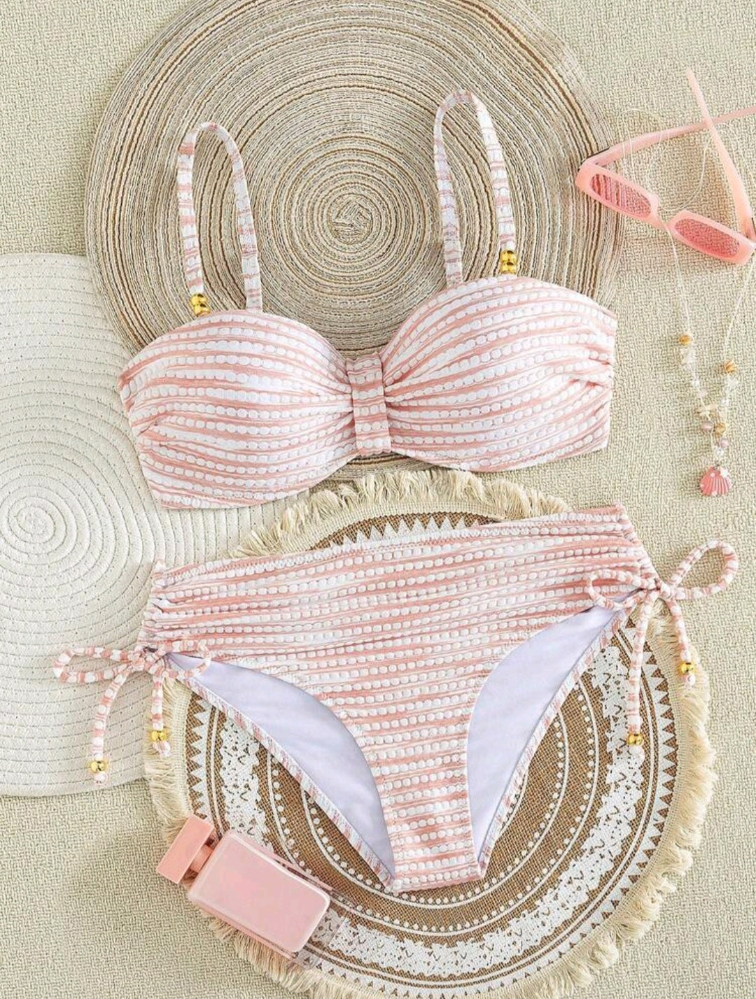 2 Pieces High Waisted Strapless Swimwear