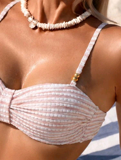 2 Pieces High Waisted Strapless Swimwear