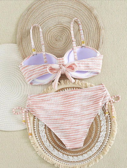 2 Pieces High Waisted Strapless Swimwear