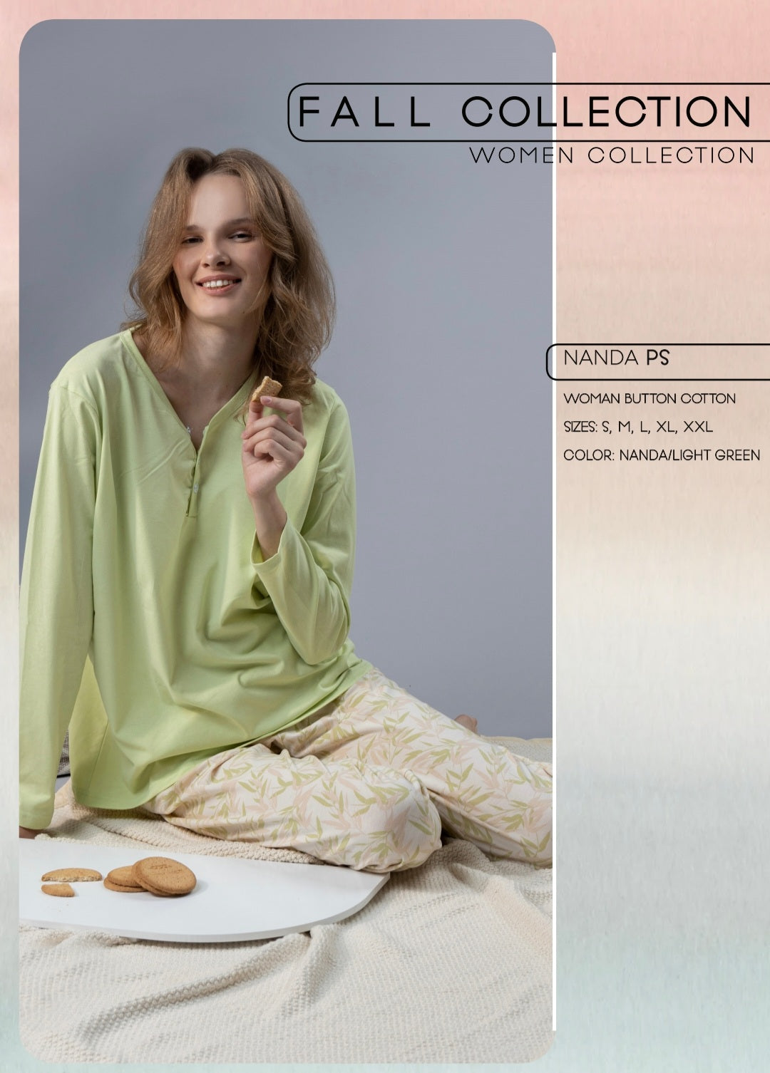 Pyjama Orobella - Light Green - Nanda - Cotton - Women