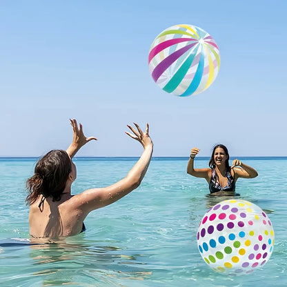 Color Striped Inflatable Ball - 40 cm - Beach Essentials
