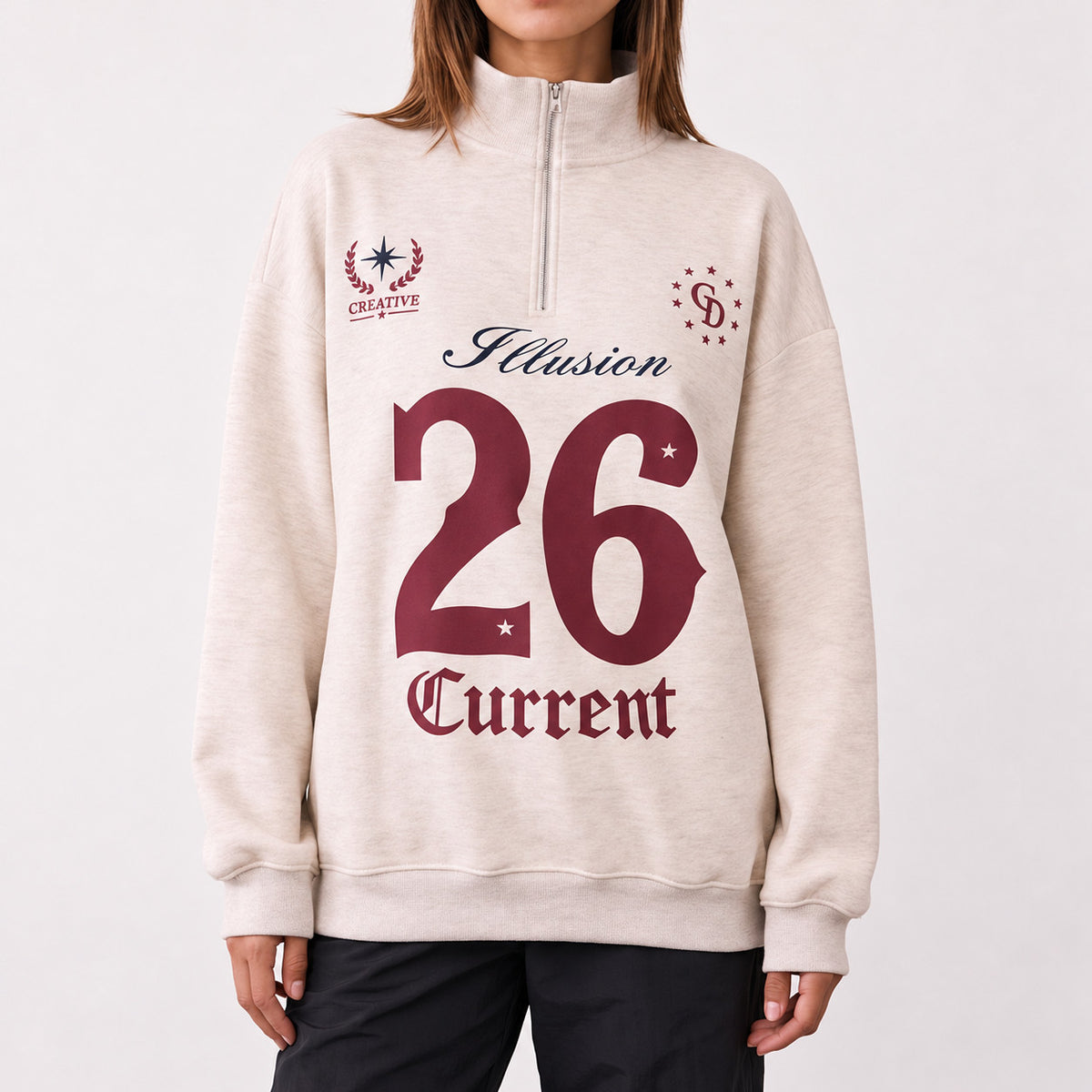 Trendy Sweatshirt - Fleece Inside