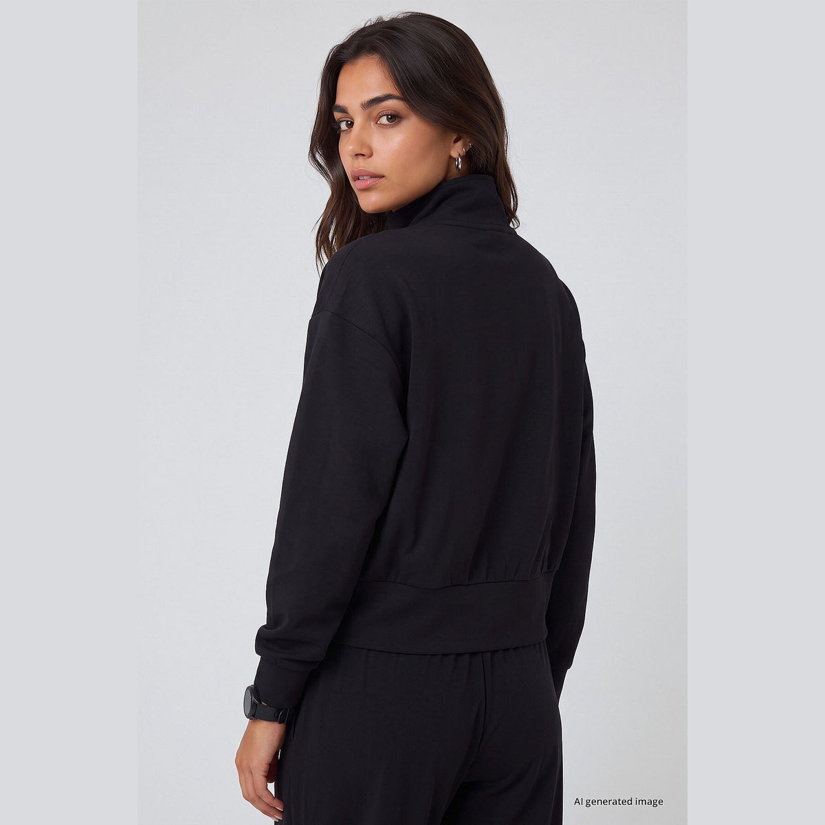 Zip-Up Jacket & Wide-Leg Pants Set