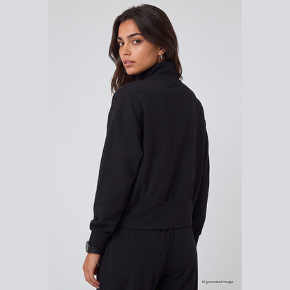 Zip-Up Jacket & Wide-Leg Pants Set