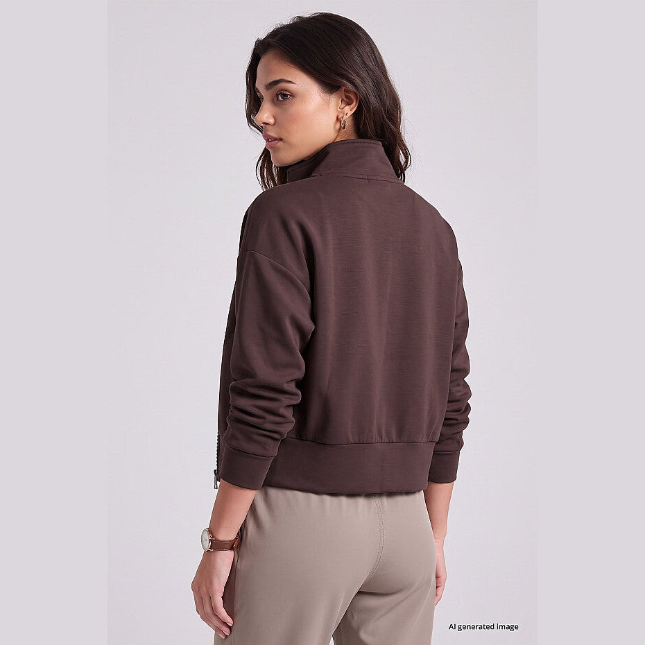 Zip-Up Jacket & Wide-Leg Pants Set