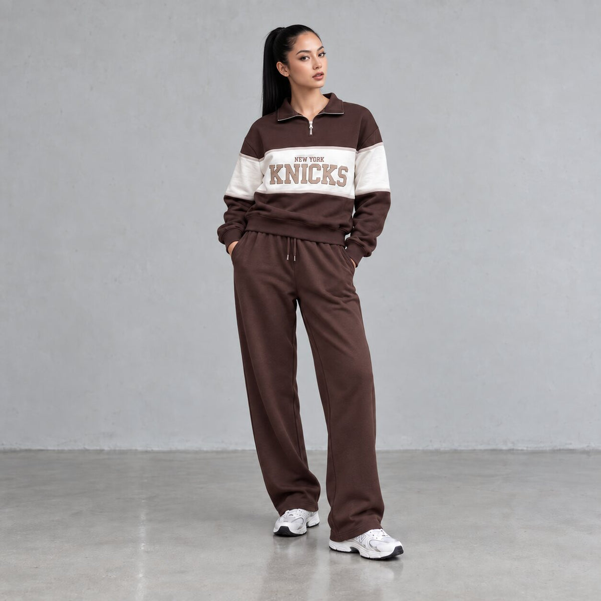 New York Contrast Quarter-Zip Sweatshirt