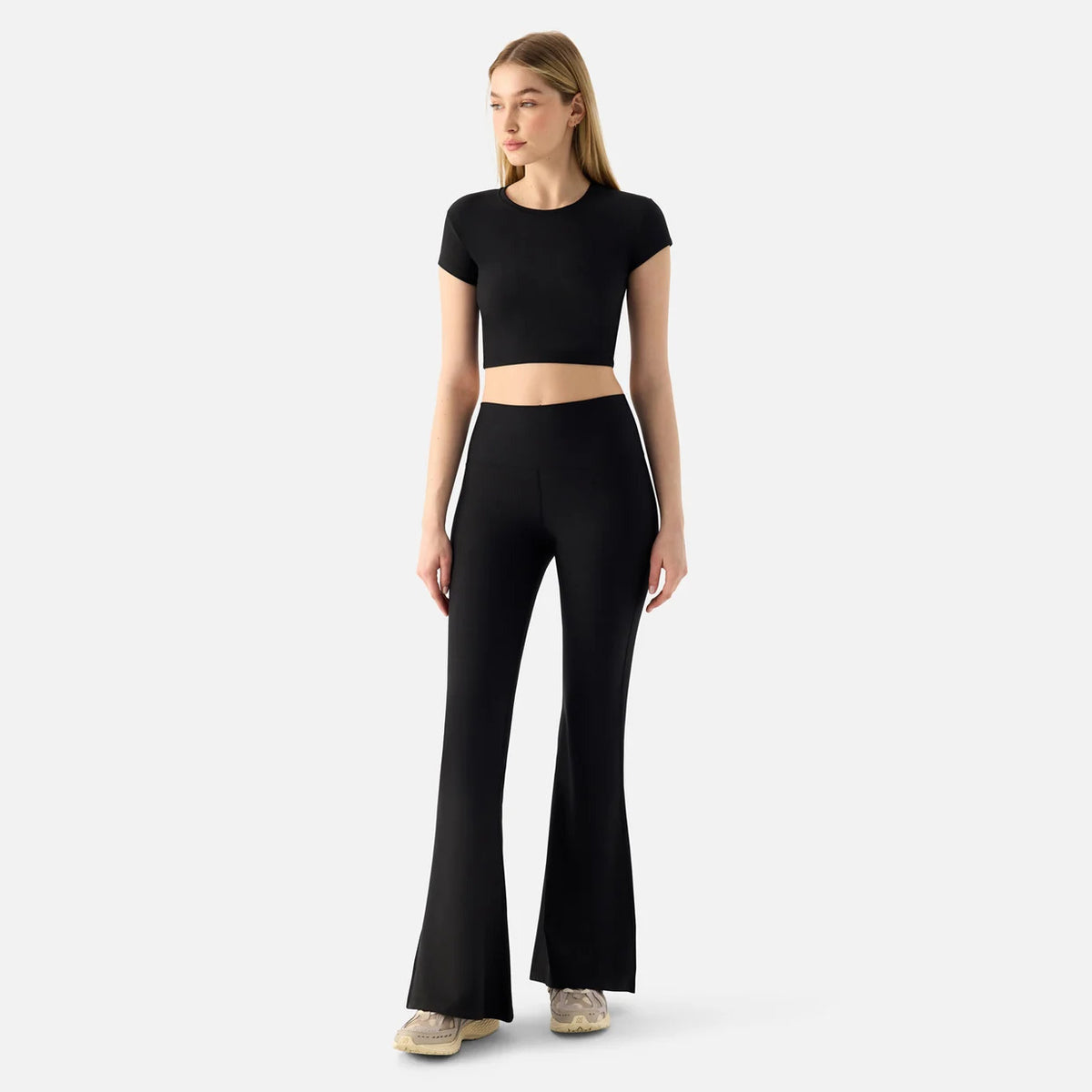 Flare Cut Legging - Black & Olive