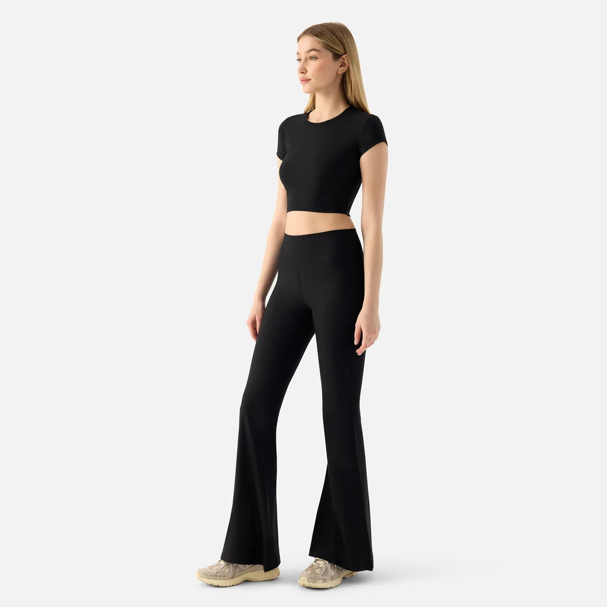 Flare Cut Legging - Black & Olive
