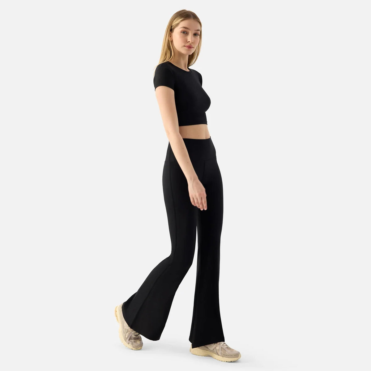 Flare Cut Legging - Black & Olive