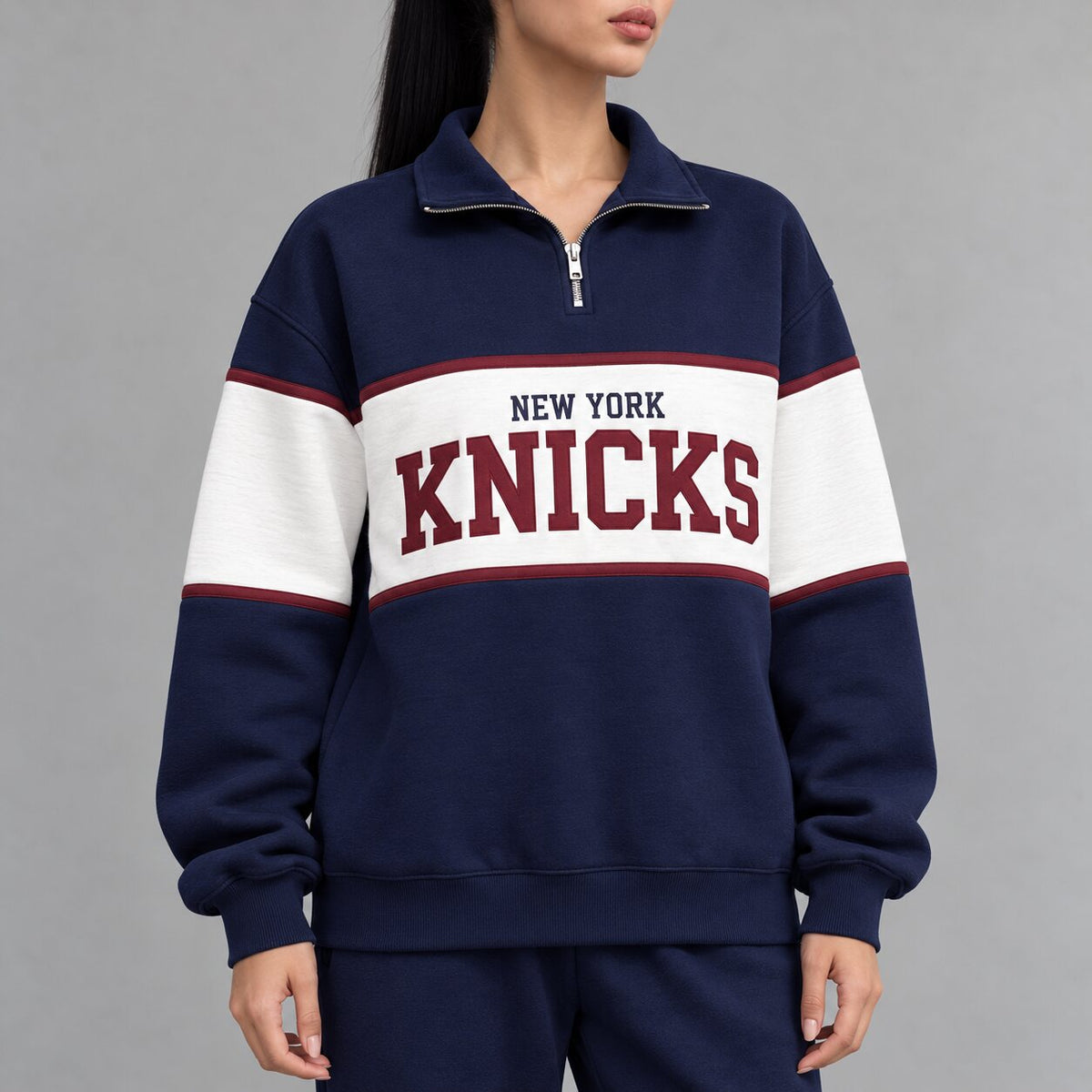 New York Contrast Quarter-Zip Sweatshirt