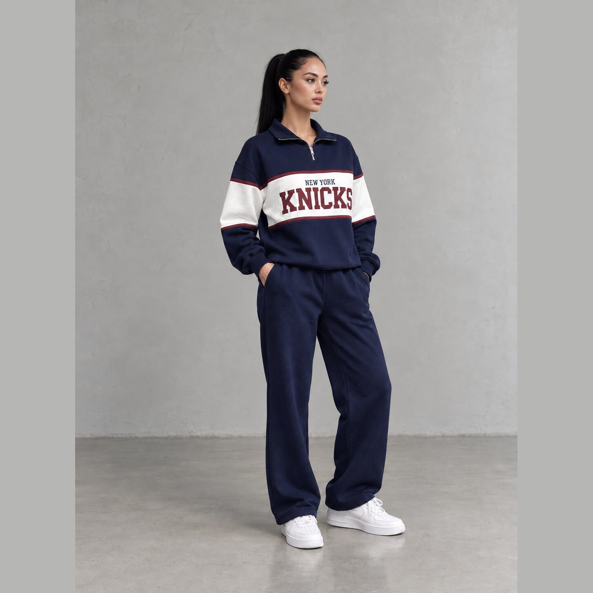 New York Contrast Quarter-Zip Sweatshirt