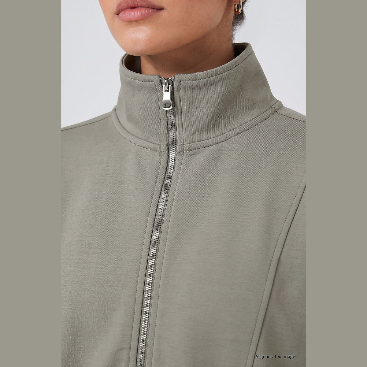 Zip-Up Jacket & Wide-Leg Pants Set