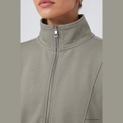 Zip-Up Jacket & Wide-Leg Pants Set