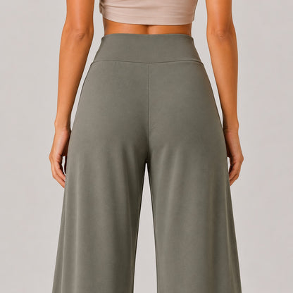 Zip-Up Jacket & Wide-Leg Pants Set