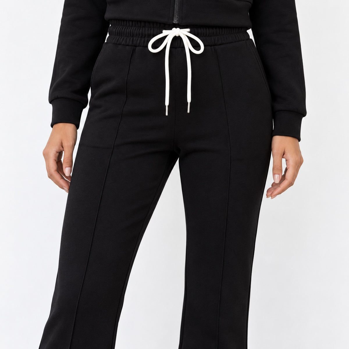 Cropped Zip-Up Hoodie & Flared Pants Set