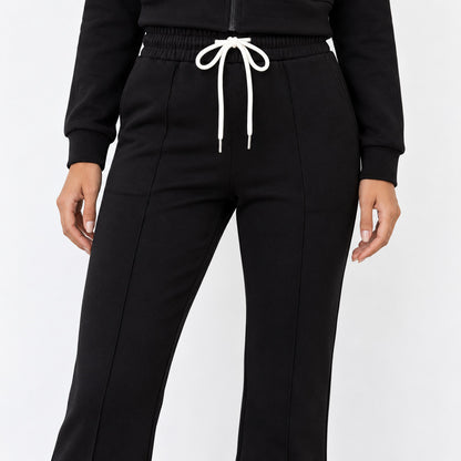 Cropped Zip-Up Hoodie & Flared Pants Set
