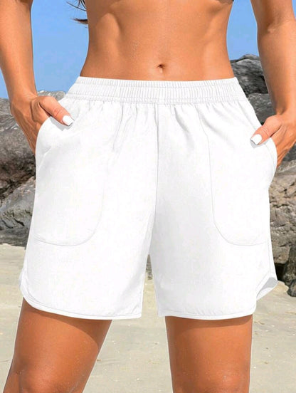 Trendy Basic Beach White Short