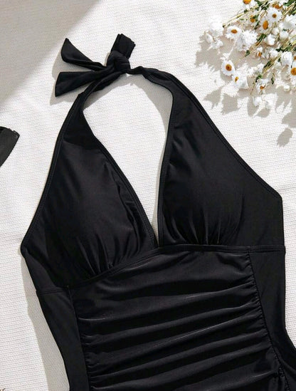 Trendy One piece Olive Green Swimwear