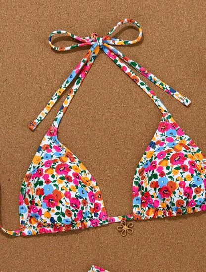 2 Piece Triangle Floral Bikini