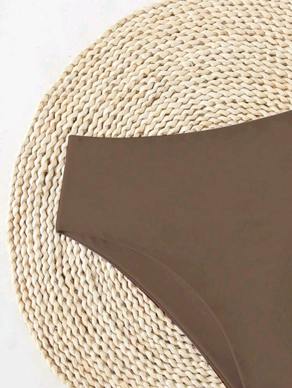 High Waisted Swimsuit Bottom - Brown