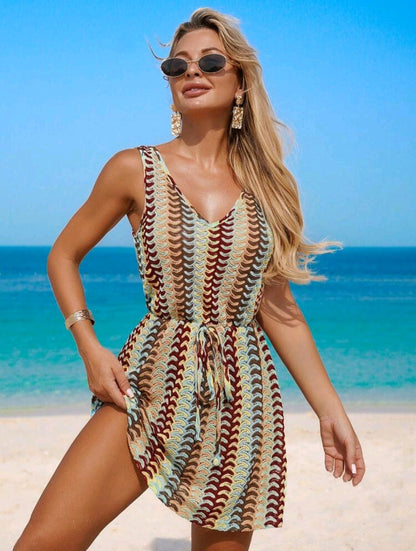 Trendy Multicolor Beach Dress