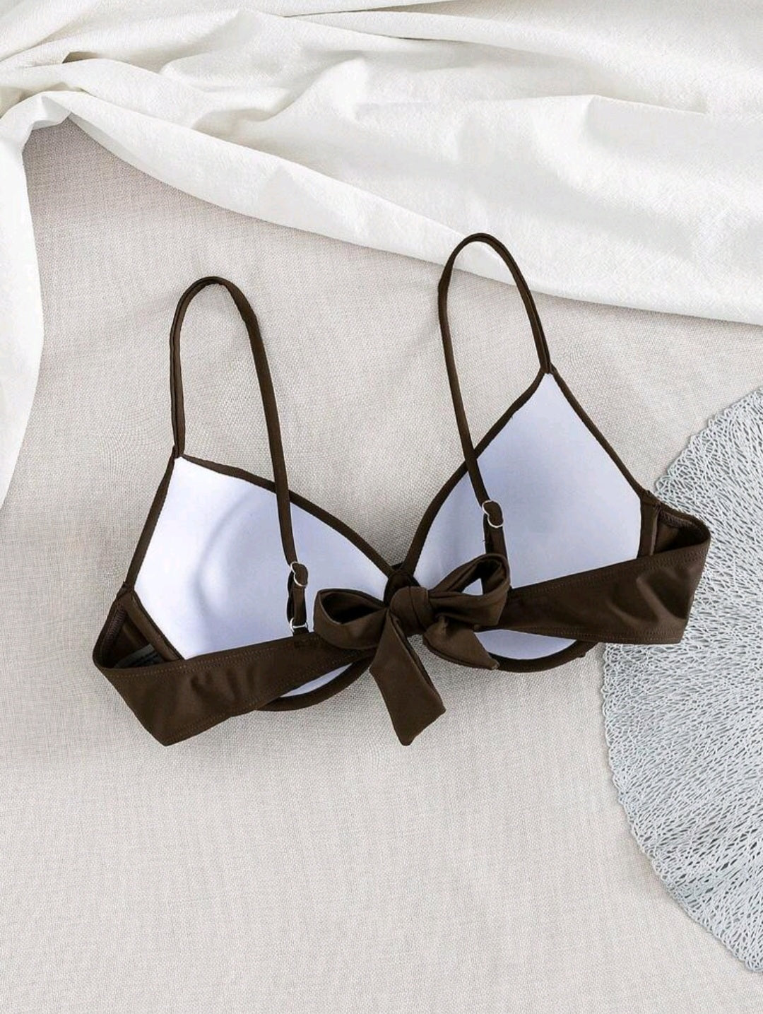 Twist Push Up Bikini Top - Chocolate Brown