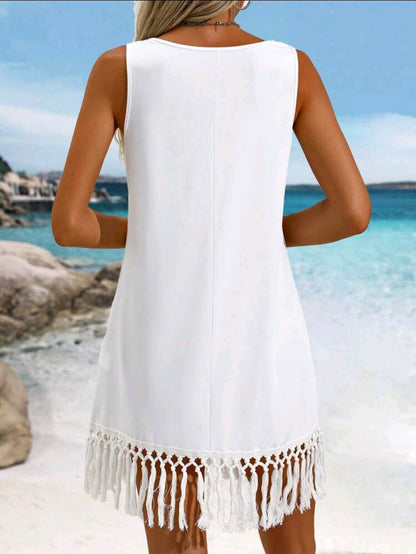 Trendy White Cover Up Beach Wear