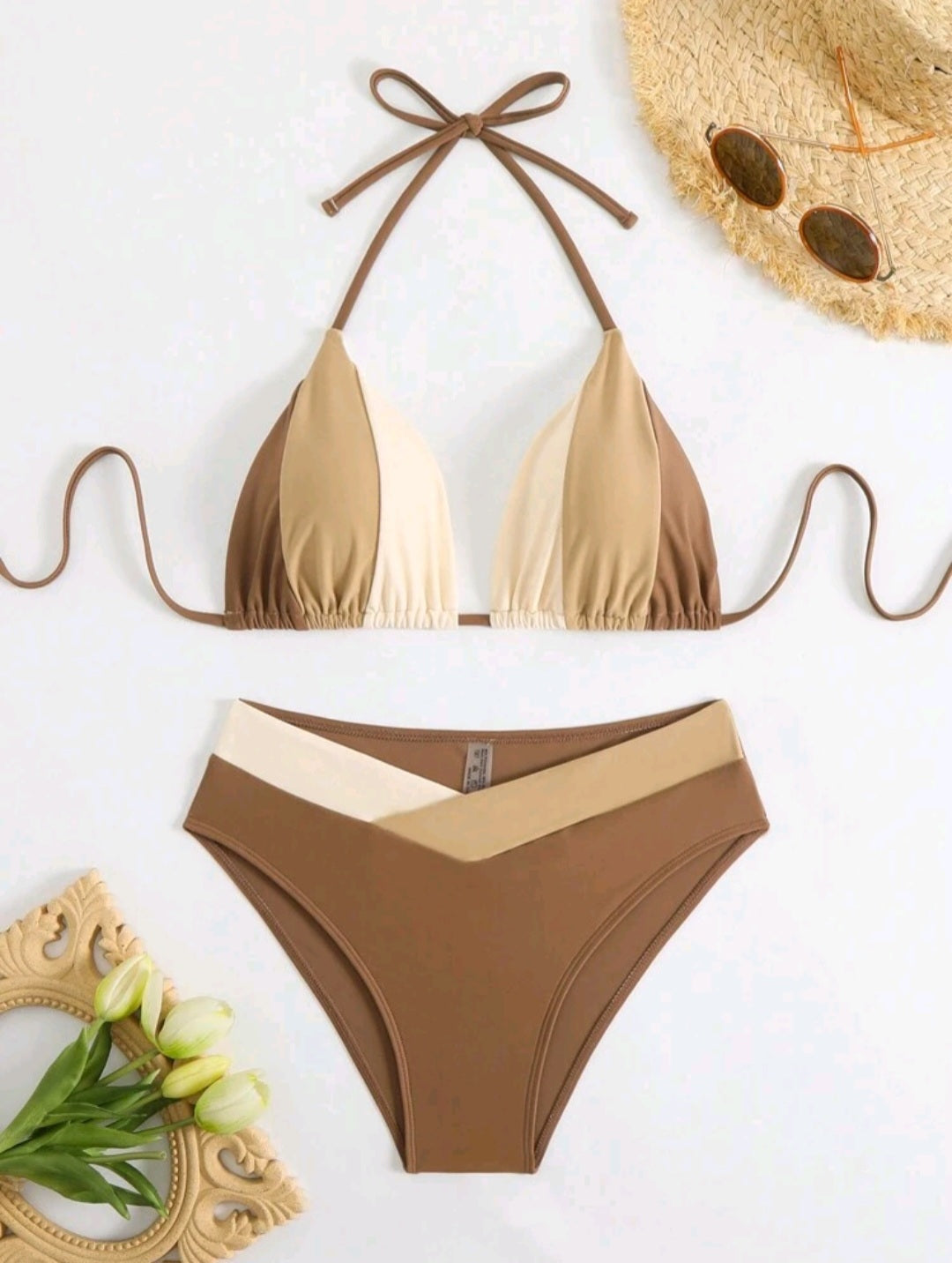Trendy 2 pieces Multi-Color Swimsuit