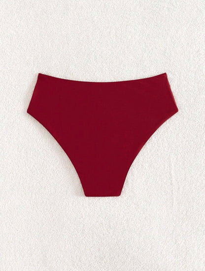 High Waisted Swimsuit Bottom - Red