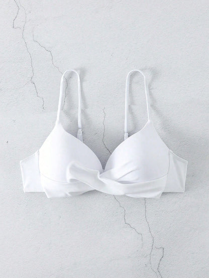 Twist Push Up Bikini Top - White