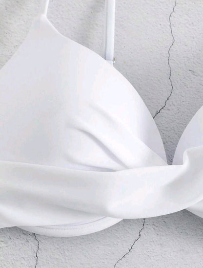 Twist Push Up Bikini Top - White