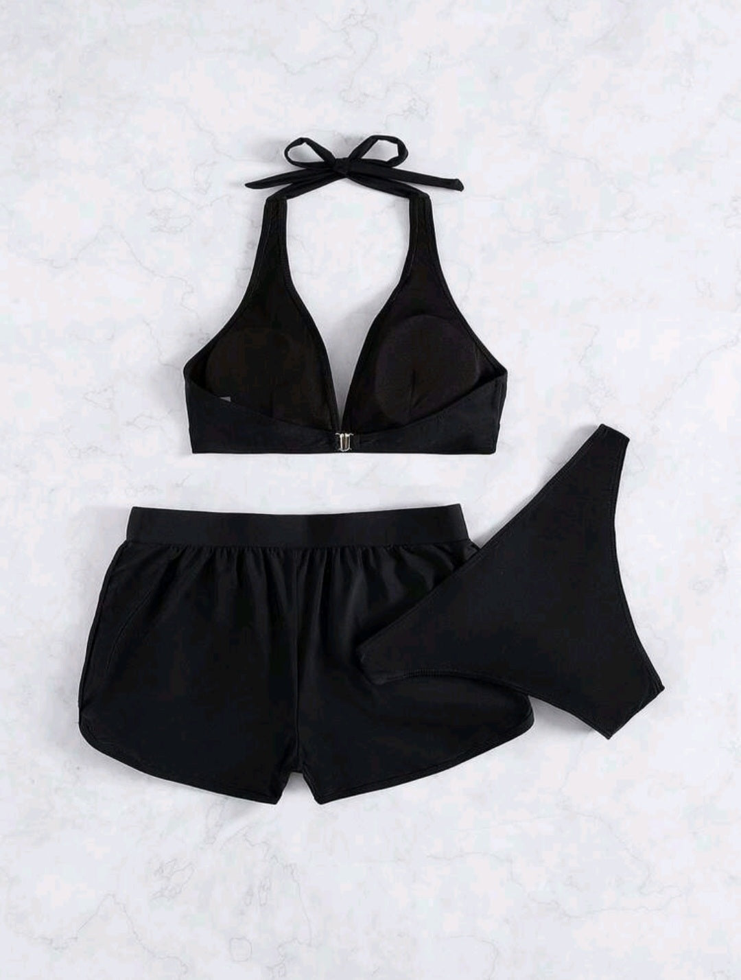 3 Pcs Bikini with Beach Shorts
